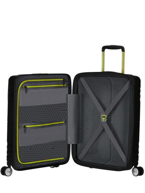 HELLO CABIN Expandable carry-on trolley black/lime - Hand luggage