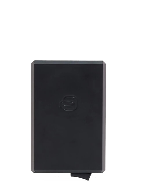 BLACK SQUARE Leather and aluminum card holder Black - Men&rsquo;s Wallets