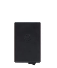 PIQUADRO BLACK SQUARE Leather and aluminum card holder Black - Men&rsquo;s Wallets - 2