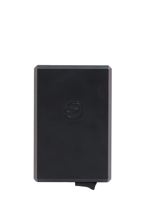 BLACK SQUARE Leather and aluminum card holder LEATHER - Men&rsquo;s Wallets