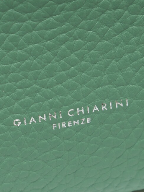 HERMY Leather clutch bag with shoulder strap mint-sand - Women’s Bags