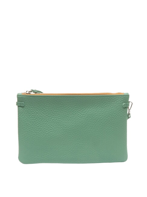 HERMY Leather clutch bag with shoulder strap mint-sand - Women’s Bags