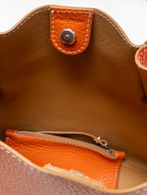 DORY Leather shoulder bag coral-nature - Women’s Bags