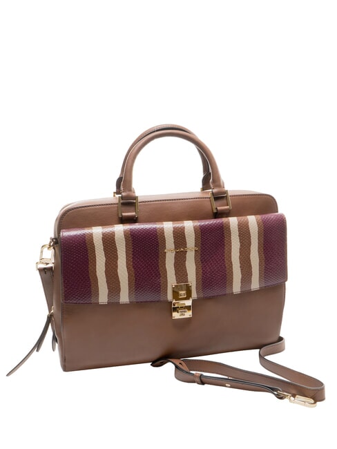CAMPIONARIO - DAFNE Leather briefcase brown/burgundy/beige - Work Briefcases