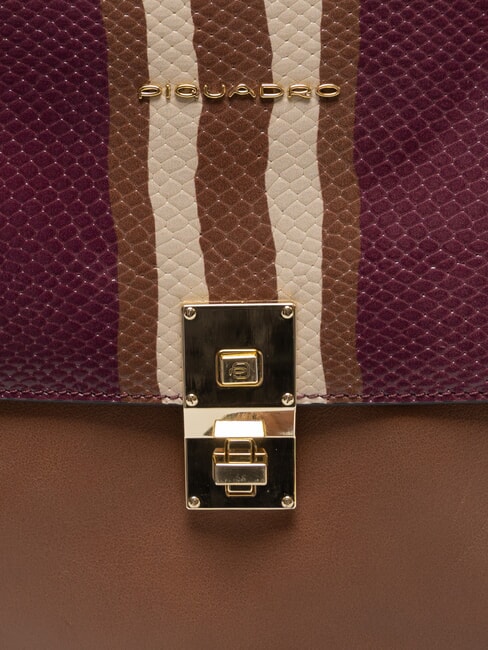 CAMPIONARIO - DAFNE Leather briefcase brown/burgundy/beige - Work Briefcases