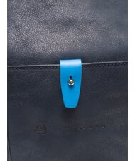 PIQUADRO CAMPIONARIO - SARTORIA 2 Large leather duffel bag with shoulder strap blue/pitti - Duffle bags - 3