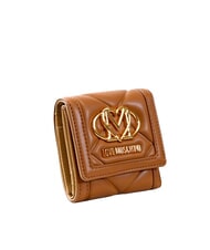 LOVE MOSCHINO LOVE EMBOSSED Small coin purse wallet camel - Women’s Wallets - 3