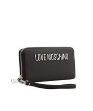LOVE MOSCHINO LAMINATED BOLD LOVE Large wallet with wristlet po00bx - Women’s Wallets - 3