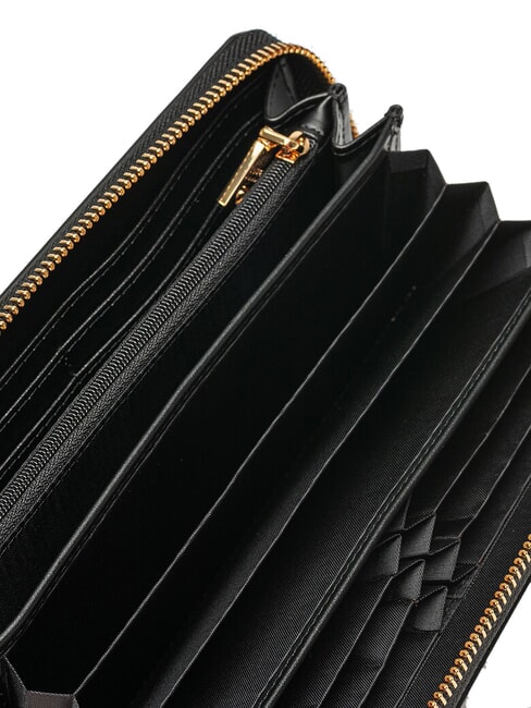 LAMINATED BOLD LOVE Large wallet with wristlet Black - Women’s Wallets