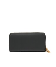 LOVE MOSCHINO LAMINATED BOLD LOVE Large wallet with wristlet Black - Women’s Wallets - 4