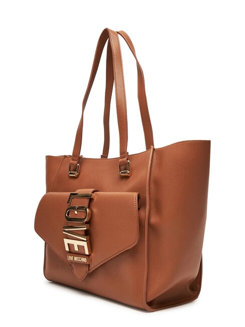 LOVEBUG Shoulder shopping bag with pocket camel - Women’s Bags