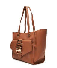 LOVE MOSCHINO LOVEBUG Shoulder shopping bag with pocket camel - Women’s Bags - 2