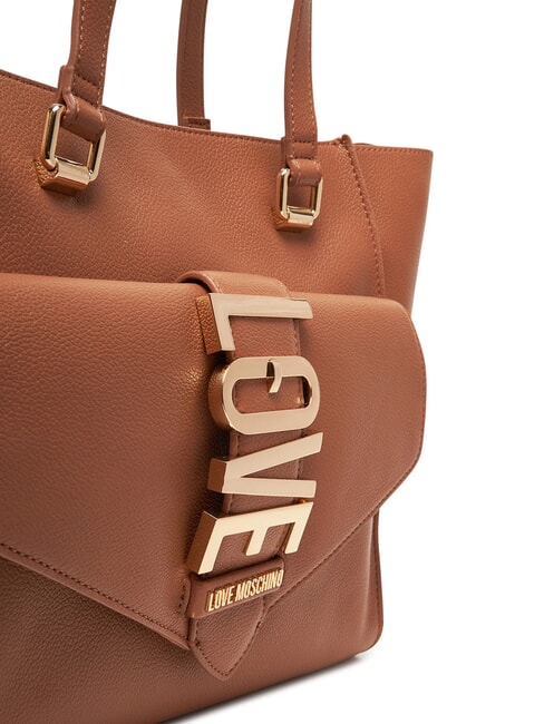 LOVEBUG Shoulder shopping bag with pocket camel - Women’s Bags