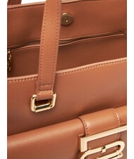 LOVE MOSCHINO LOVEBUG Shoulder shopping bag with pocket camel - Women’s Bags - 5