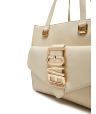 LOVE MOSCHINO LOVEBUG Shoulder shopping bag with pocket ivory - Women’s Bags - 3