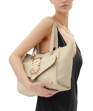 LOVE MOSCHINO LOVEBUG Shoulder shopping bag with pocket ivory - Women’s Bags - 5