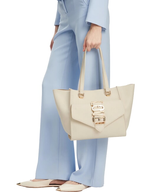 LOVEBUG Shoulder shopping bag with pocket ivory - Women’s Bags