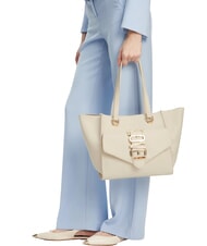 LOVE MOSCHINO LOVEBUG Shoulder shopping bag with pocket ivory - Women’s Bags - 6