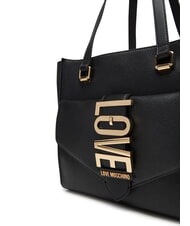 LOVE MOSCHINO LOVEBUG Shoulder shopping bag with pocket Black - Women’s Bags - 3