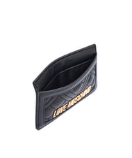 LOVE MOSCHINO QUILTED Quilted flat card holder Black - Women’s Wallets - 3