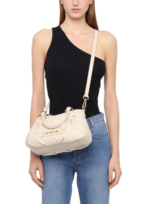 QUILTED Handbag with shoulder strap ivory - Women’s Bags