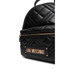 LOVE MOSCHINO QUILTED Backpack with pocket Black - Women’s Bags - 4