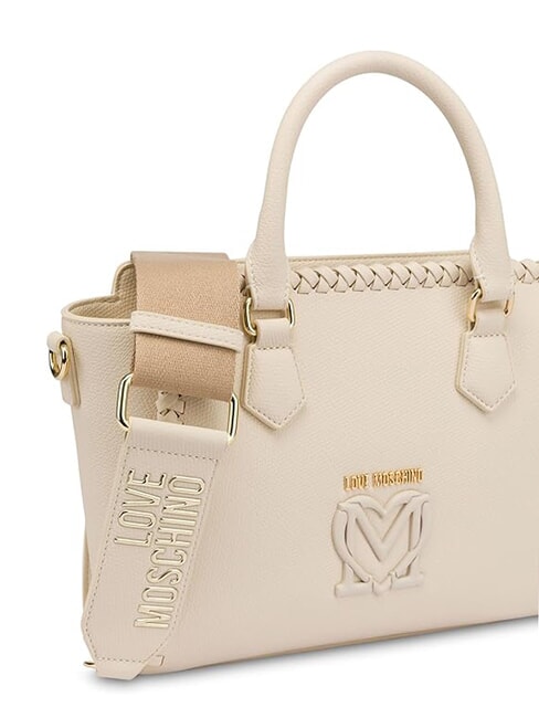 BRAIDED Handbag with shoulder strap ivory - Women’s Bags