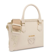 LOVE MOSCHINO BRAIDED Handbag with shoulder strap ivory - Women’s Bags - 3