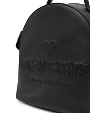 LOVE MOSCHINO LOVE EMBOSSED Backpack with stitched logo Black - Women’s Bags - 4