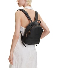 LOVE MOSCHINO LOVE EMBOSSED Backpack with stitched logo Black - Women’s Bags - 6