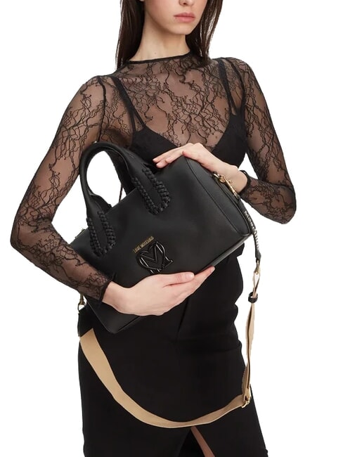 BRAIDED Shoulder bag with shoulder strap Black - Women’s Bags