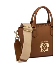 LOVE MOSCHINO BRAIDED Handbag with shoulder strap camel - Women’s Bags - 3