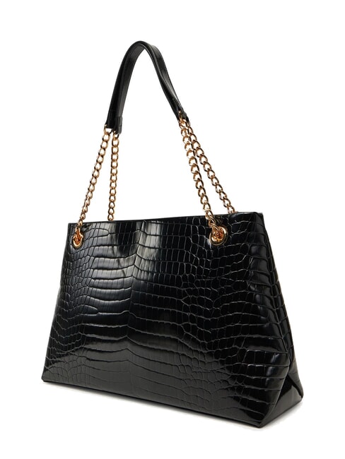 SHINY CROCO Shoulder shopping bag black crocus - Women’s Bags