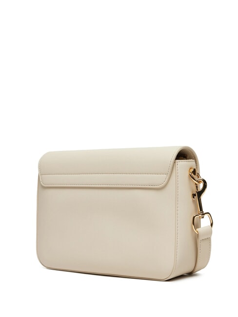 LAMINATED BOLD LOVE Shoulder bag with flap ivory - Women’s Bags