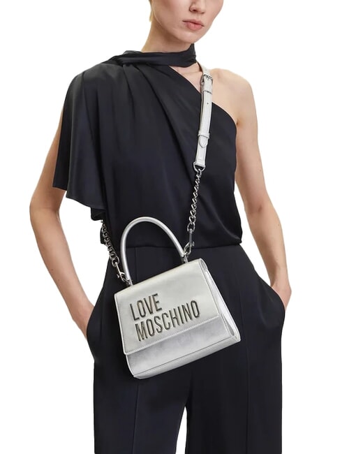 BOLD LOVE Briefcase bag with shoulder strap silver - Women’s Bags