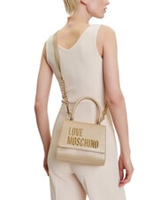 LOVE MOSCHINO BOLD LOVE Briefcase bag with shoulder strap gold - Women’s Bags - 5
