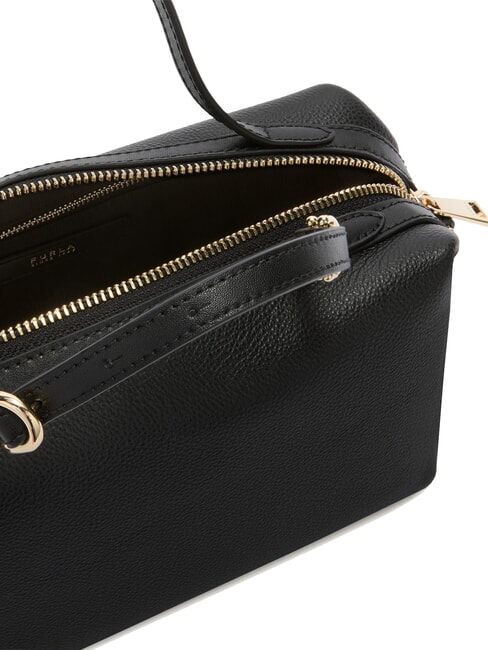 DOUBLE Leather satchel bag with shoulder strap Black - Women’s Bags