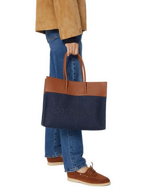 MYRTHA DENIM Shoulder bag blue den/cognac - Women’s Bags