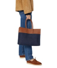 COCCINELLE MYRTHA DENIM Shoulder bag blue den/cognac - Women’s Bags - 5