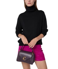 COCCINELLE C-ME CALF COCKER Small leather bag with shoulder strap plums - Women’s Bags - 5