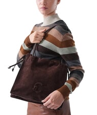 COCCINELLE DULSE SUEDE Suede shoulder bag brunette - Women’s Bags - 5