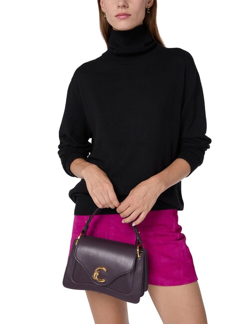 C-ME CALF COCKER Small leather bag with shoulder strap currant - Women’s Bags