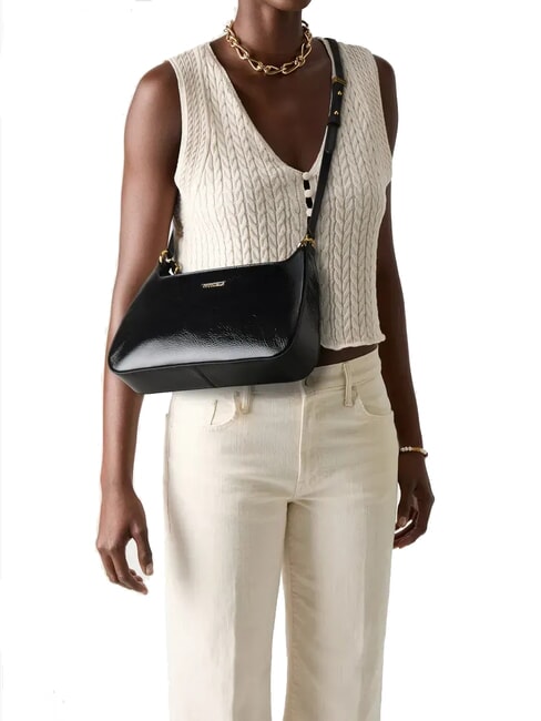 BEAT GENERATION SHINY WRINKLED Shoulder bag, with shoulder strap Black - Women’s Bags