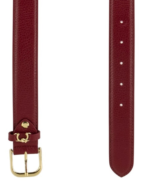 METAL LOOP Leather belt currant - Belts