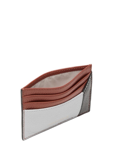 LOREEN Flat leather card holder snow/cognac/noir - Women’s Wallets