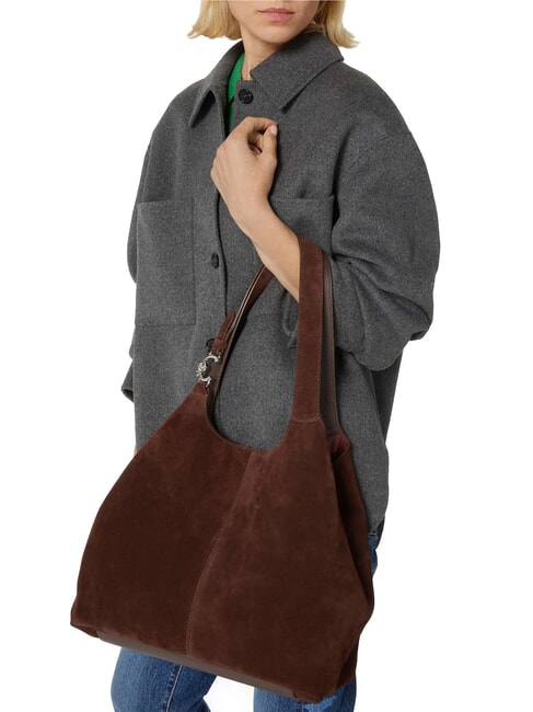 C-EASY SUEDE Suede shoulder bag brunette - Women’s Bags