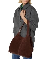 COCCINELLE C-EASY SUEDE Suede shoulder bag brunette - Women’s Bags - 6