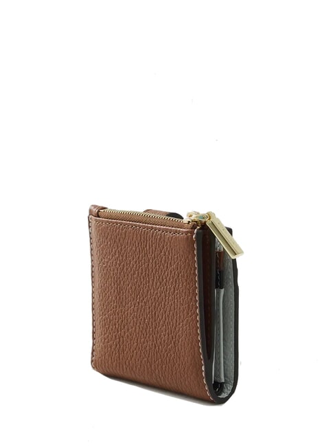 METALLIC TRICOLOR Mini wallet in hammered leather snow/cognac/noir - Women&rsquo;s Wallets