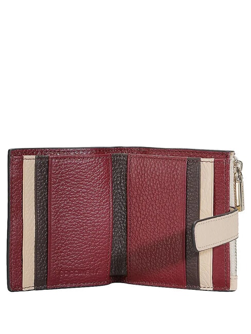 METALLIC TRICOLOR Mini wallet in hammered leather Acai / GRAPE - Women&rsquo;s Wallets