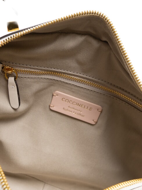 MALETA CALF Leather handbag with shoulder strap white - Women’s Bags